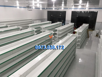 Kệ siêu thị đôi tôn lỗ 5 tầng 90cm x 92cm x 180cm